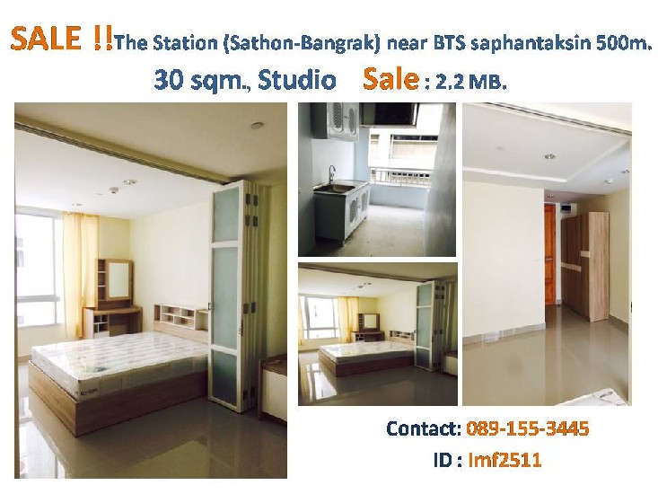 SALE The Station  (Sathon-Bangrak) near BTS saphantaksin500 m.