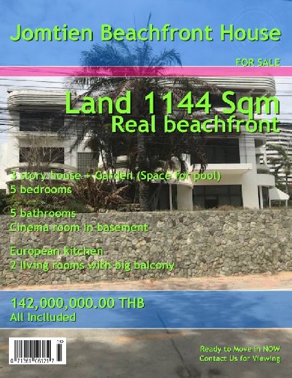 For Sale Real Beachfront House 1144 Sqm