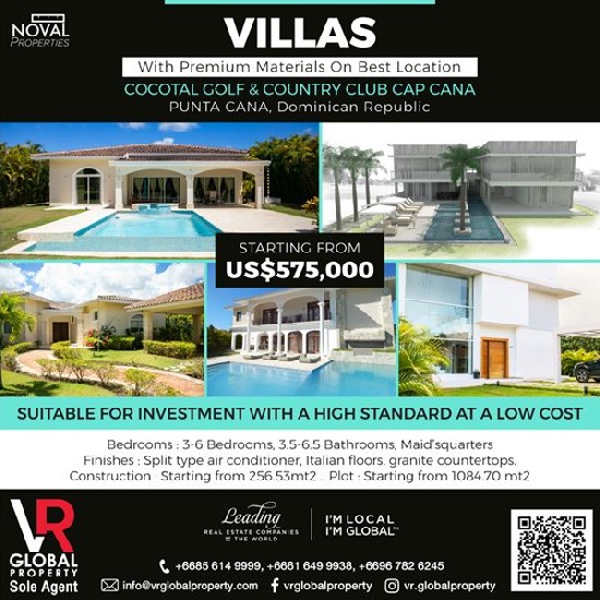 Villas on Best Locations in the Caribbean Punta Cana - Dominican Republic