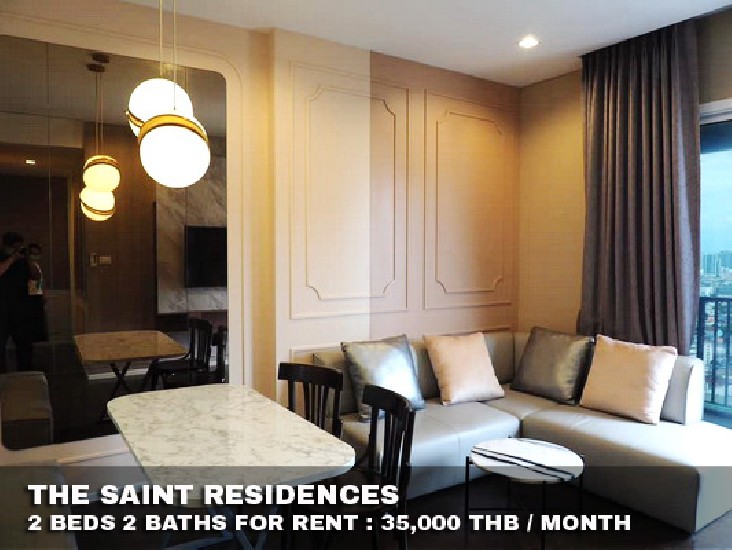 () FOR RENT THE SAINT RESIDENCES / 2 beds 2 baths / 62 Sqm.**35,000** Corner Room. 