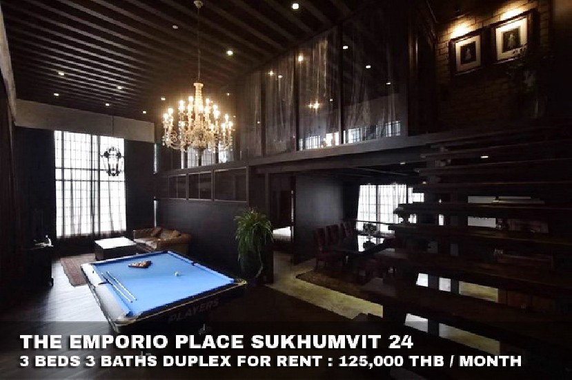 () FOR RENT THE EMPORIO PLACE SUKHUMVIT 24 / 3 beds 3 baths Duplex / **125,000**