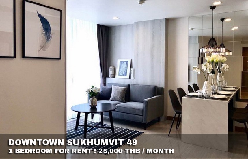() FOR RENT DOWNTOWN SUKHUMVIT 49 / 1 bedroom / 46 Sqm.**25,000** Amazing Decorated. 
