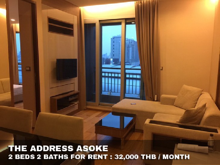 () FOR RENT THE ADDRESS ASOKE / 2 beds 2 baths / 66 Sqm.**32,000** Pool View. 