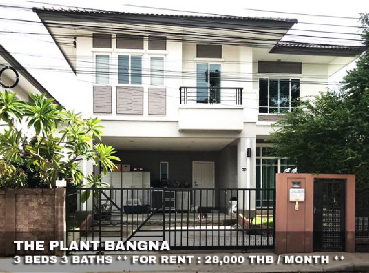 () FOR RENT THE PLANT BANGNA / 3 beds 3 baths / 53 Sqw.**28,000** Fully Furnished. 