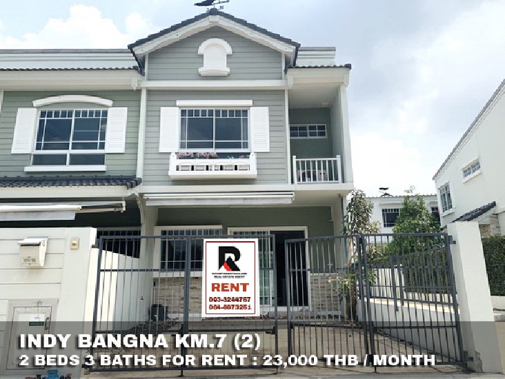() FOR RENT INDY BANGNA KM.7 (2) / 2 beds 3 baths / 19 Sqw.**23,000** Fully Furnished.