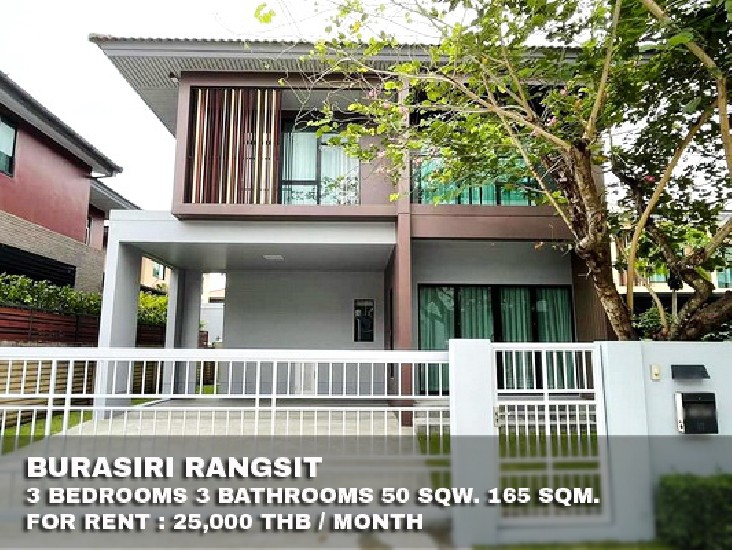 () FOR RENT BURASIRI RANGSIT / 3 beds 3 baths / 50 Sqw. **25,000** Beautiful house 
