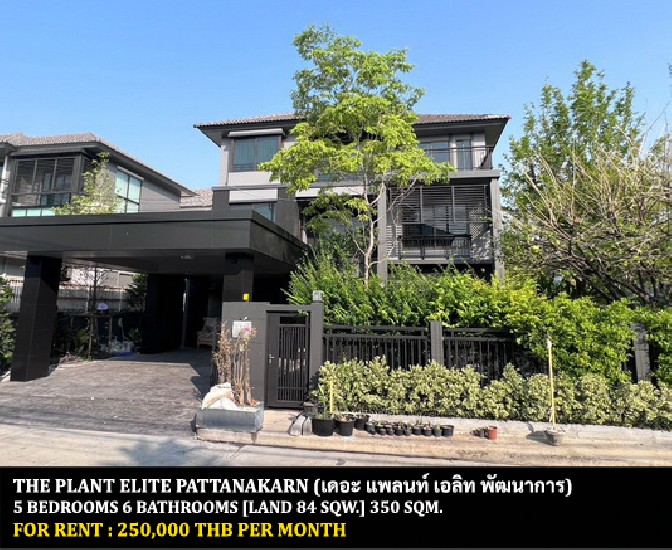 [] FOR RENT THE PLANT ELITE PATTANAKARN / 5 bedrooms 6 bathrooms / **250,000**